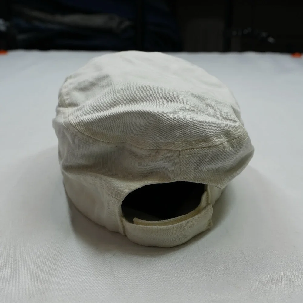 True Religion white cadet military cap featuring a studded horseshoe logo One Sz